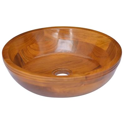 vidaXL Waschbecken Massivholz Teak 40x10 cm