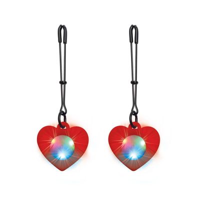 Light Up - Silicone Heart Tweezers Nipple Clamps