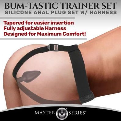 Bum-Tastic - Trainer Set Silicone 3 Piece Anal Plug Set with Harness