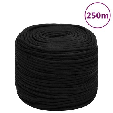 vidaXL Arbeitsseil Schwarz 8 mm 250 m Polyester