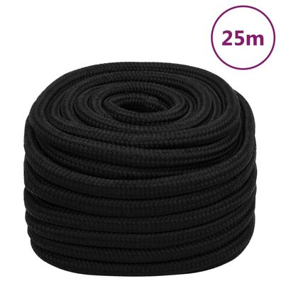 vidaXL Arbeitsseil Schwarz 25 mm 25 m Polyester