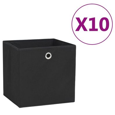 vidaXL Aufbewahrungsboxen 10 Stk. Vliesstoff 28x28x28 cm Schwarz