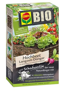 COMPO BIO Hochbeet Langzeit-Dünger mit Schafwolle, 750 g