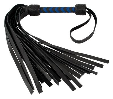 Leder Flogger schwarz/royal