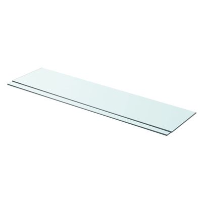 vidaXL Regalböden 2 Stk. Glas Transparent 90x20 cm