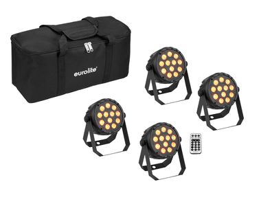 Eurolite Set 4x LED PARty Spot Silent RGB/WW mit Soft-Bag