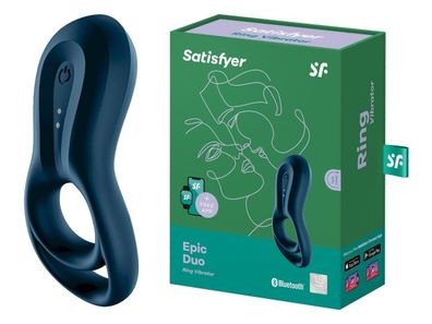 Satisfyer Epic Duo Ring Vibrator dark blue