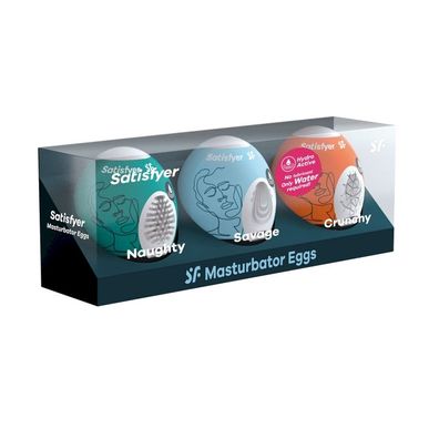 Satisfyer Men Masturbator Egg Naughty/Savage/Crunchy 3er Set