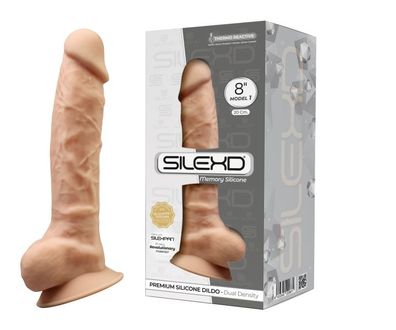 SILEXD Dual Density Silicone Dildo Model 1 flesh (8")