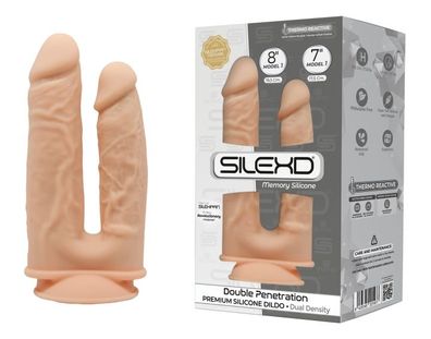 SILEXD Dual Density Silicone Double Penetration Dildo flesh (8" + 7")