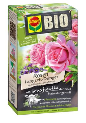 COMPO BIO Rosen Langzeit-Dünger mit Schafwolle, 2 kg