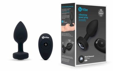 b-Vibe Vibrating Jewel Plug M/L Black