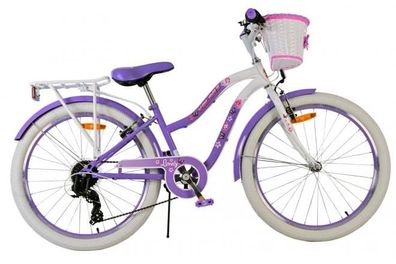 Volare Lovely Kinderfahrrad - Mädchen - 24 Zoll - Lila - 7 Gänge