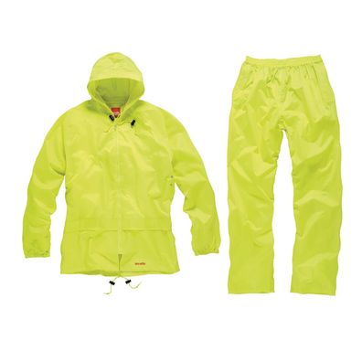 Wasserdichter Regenanzug neon gelb Jacke Hose wetterfest Regenjacke Regenhose