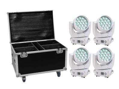 Eurolite Set 4x LED TMH-X4 weiß + Case mit Rollen