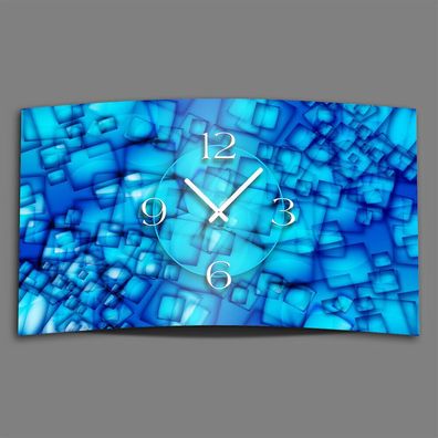 Abstrakt blau Designer Wanduhr modernes Wanduhren Design leise kein ticken DIXTI