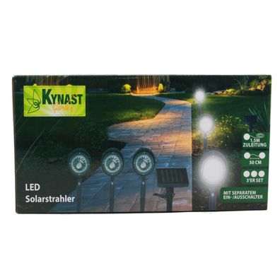 Kynast LED Solarstrahler Spotset schwarz Transparent 3teilig