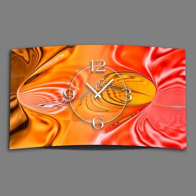 Abstrakt apricot pfirsich orange Designer Wanduhr modernes Wanduhren Design lei