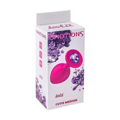 Anal Plug Emotions Cutie Medium Pink dark purple crystal