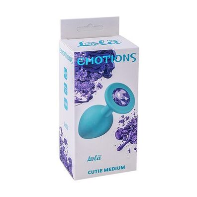 Anal Plug Emotions Cutie Medium Turquoise light purple crystal