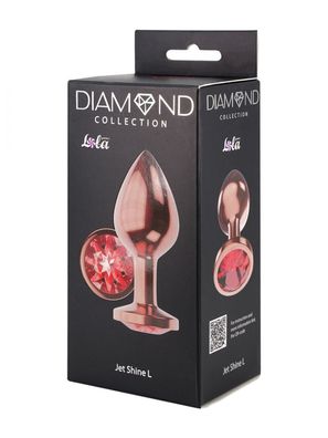 Butt Plug Diamond Ruby Shine L Rose Gold