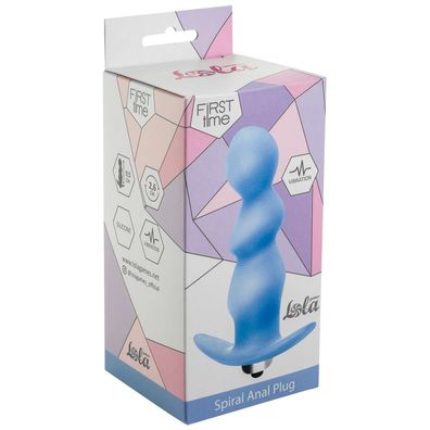 Butt plug with vibration Spiral Anal Plug Blue (AAA Batteries)