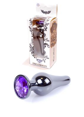 Plug-Jawellery Dark Silver BUTT PLUG- Purple