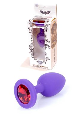 Plug-Jawellery Purple Silikon PLUG Small- Red Diamond