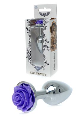 Silver Plug - Jewelery With Rose - Purple