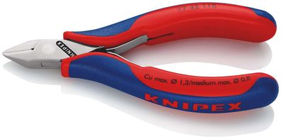 KNIPEX Elektronik-Seitenschneider 115 mm mit Mehrkomponenten-Hüllen spiegelpoliert SB