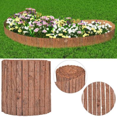 vidaXL Gartenzaun Rinde 1000×30 cm