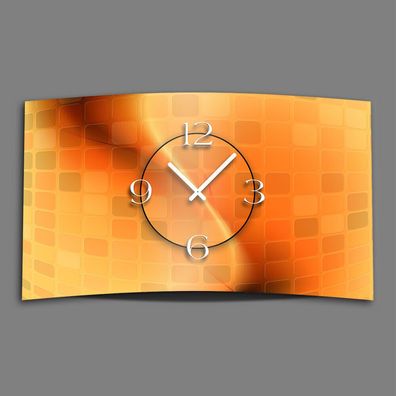 dixtime moderne Designer Wanduhr abstrakt orange leise kein Ticken 3D-0059