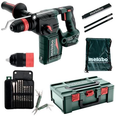 Metabo Akku Kombihammer KH 18 LTX BL 24 Q CAS + Bohrer- Meißelset + Sportbeutel