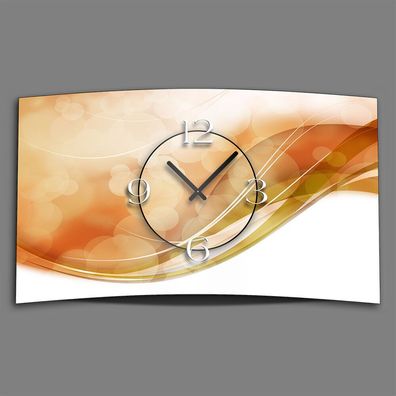 Abstrakt apricot Designer Wanduhr modernes Wanduhren Design leise kein ticken di