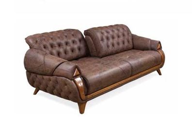 Dreisitzer Stoff Sofa Couch Polster Möbel Klassisch Wohnzimmer Design Luxus Neu