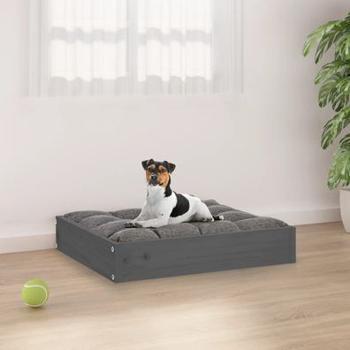 vidaXL Hundebett Grau 51,5x44x9 cm Massivholz Kiefer