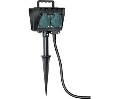 Gartensteckdose mit Erdspie IP 44 10 m