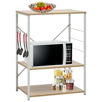 vidaXL Mikrowellenregal Weiß Eiche 60×39,6×79,5 cm Holzwerkstoff