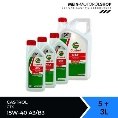 Castrol GTX 15W-40 A3/B3 5 + 3 Liter