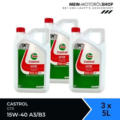 Castrol GTX 15W-40 A3/B3 3x5 Liter
