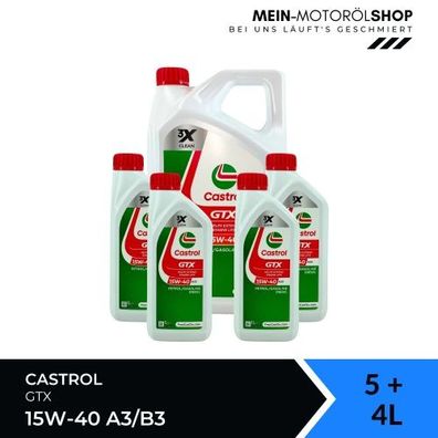 Castrol GTX 15W-40 A3/B3 5 + 4 Liter