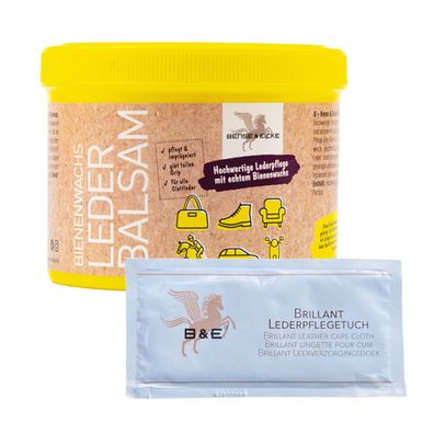 B & E Bienenwachs-Lederpflege-Balsam 500 ml + Gratis Lederpflegetuch