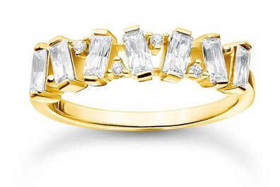 Thomas Sabo Schmuck Goldfarbener Ring für Damen Weiße Steine TR2346-414-14