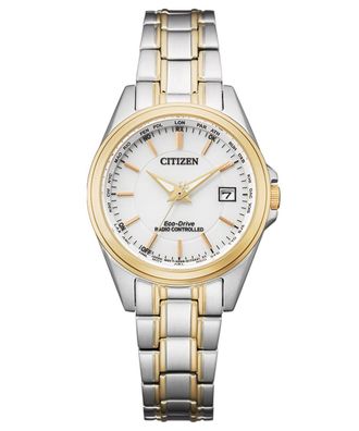 Citizen Eco-Drive Damenuhr Funk-Solar Bicolor EC1186-85A