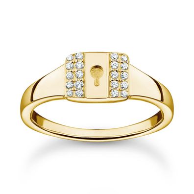 Thomas Sabo Schmuck Ring für Damen Schloss Goldfarben TR2372-414-14