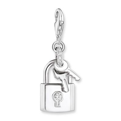 Thomas Sabo Schmuck Charm-Anhänger Schloss mit Schlüssel Silber 1875-051-14