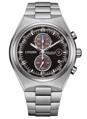 Citizen Eco-Drive Herrenuhr Chronograph Titan Schwarz CA7090-87E