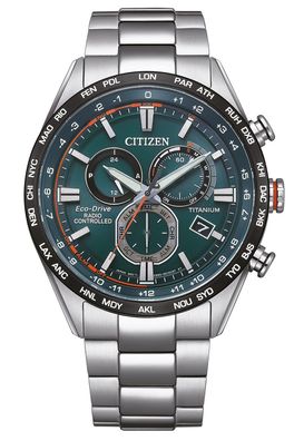 Citizen Eco-Drive Herren-Funkarmbanduhr Solar Titan/Grün CB5946-82X