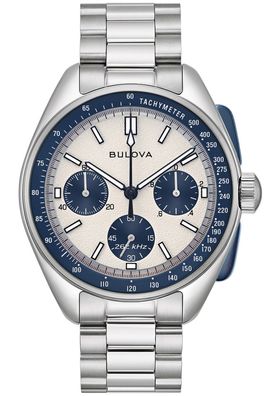 Bulova Herrenuhr Chronograph Lunar Pilot Blau mit 2 Bändern 98K112