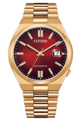 Citizen Herrenuhr Automatik Roségoldfarben/Rot NJ0153-82X